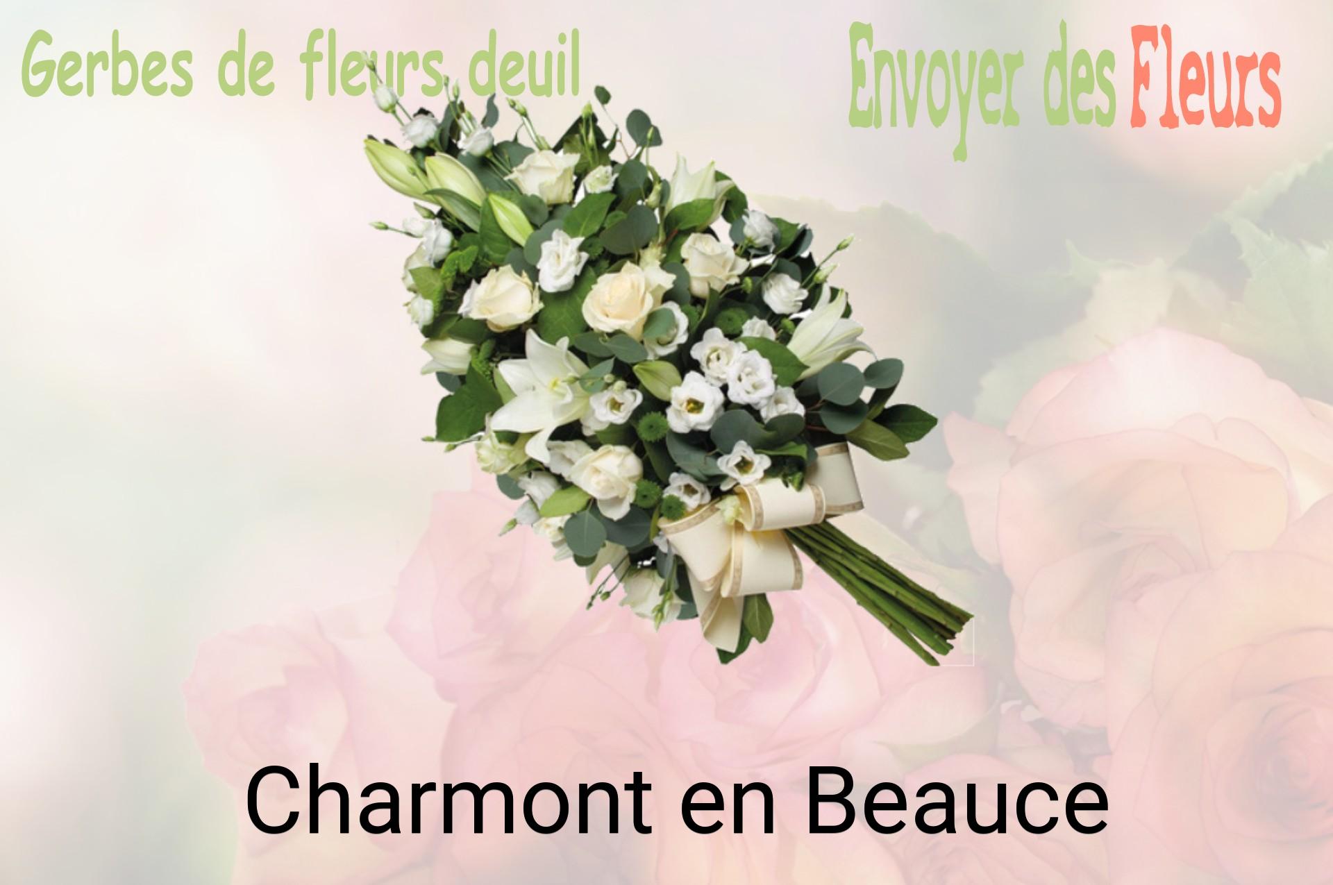 Gerbe de fleurs de deuil livrée à Charmont-en-Beauce